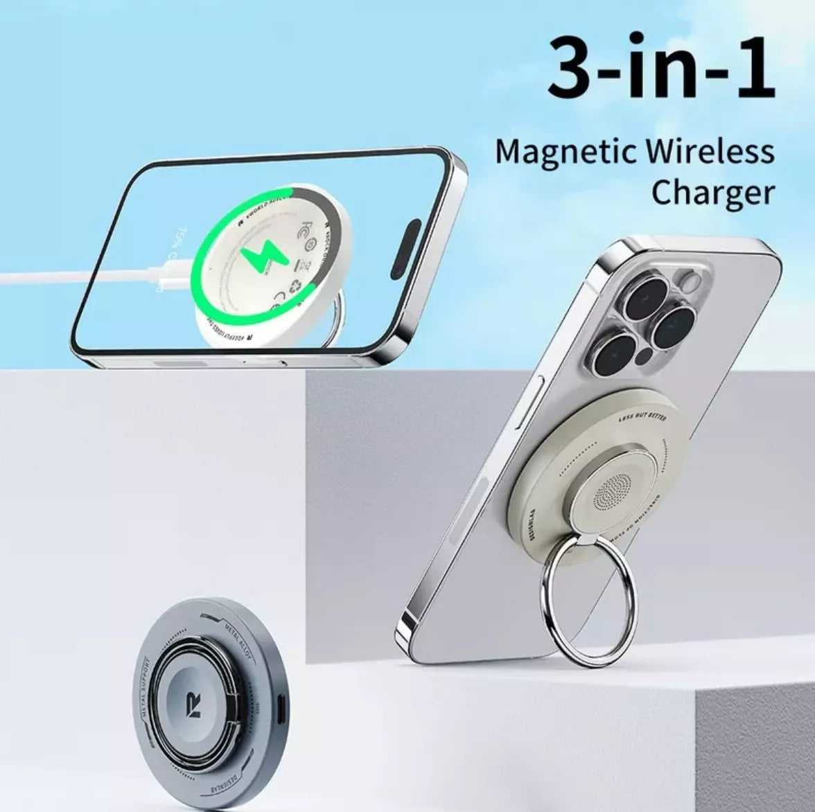 Mini Carregador Magsafe Para iPhone Apple Watch E AirPods